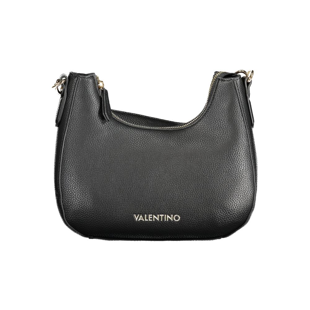 Mario Valentino Black Vegan Leather Handbag with Shoulder Strap