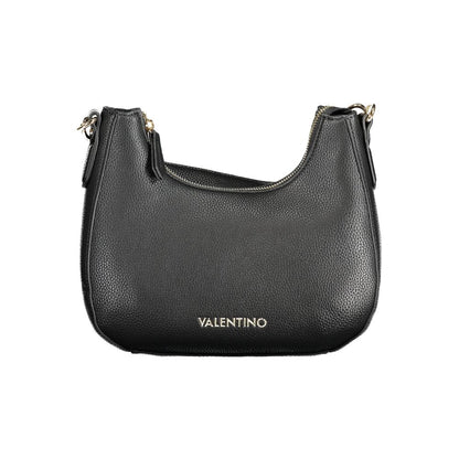 Mario Valentino Black Vegan Leather Handbag with Shoulder Strap