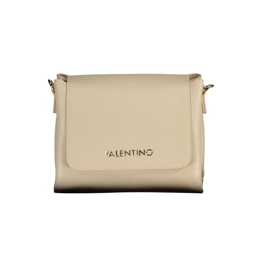 Mario Valentino Beige Faux Leather Handbag with Shoulder Strap