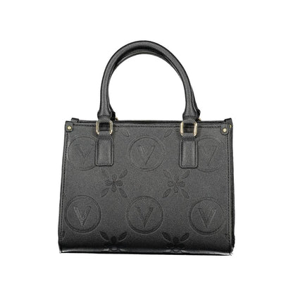 Mario Valentino Black Faux Leather Handbag with Shoulder Straps