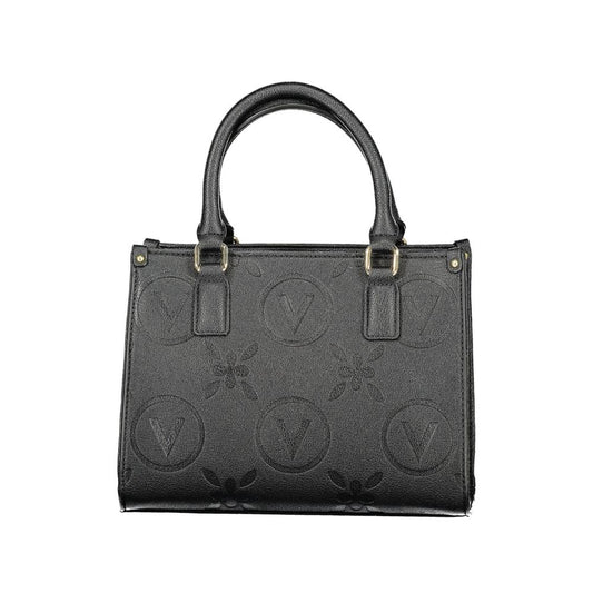 Mario Valentino Black Faux Leather Handbag with Shoulder Straps