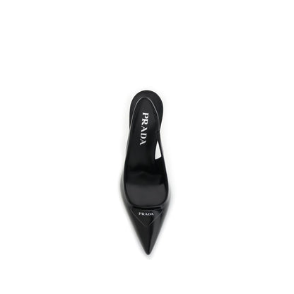 Prada Black Leather High Heel Pumps