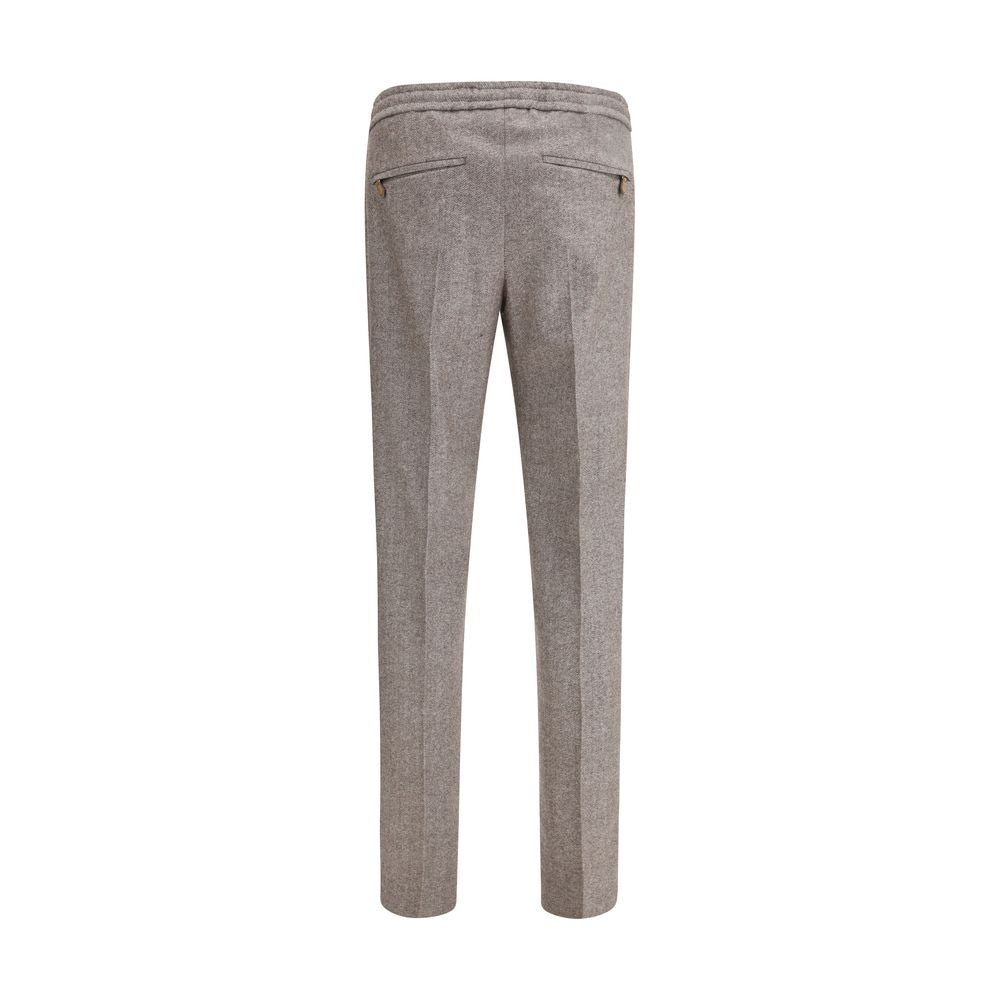 PT Torino Brown Fleece Wool Casual Pants