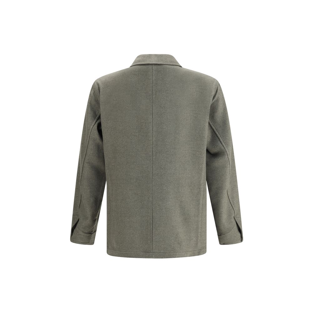 Finamore Green Fleece Wool Coat