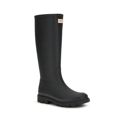Hunter Black Rubber Rain Boots - Downpour High Boots