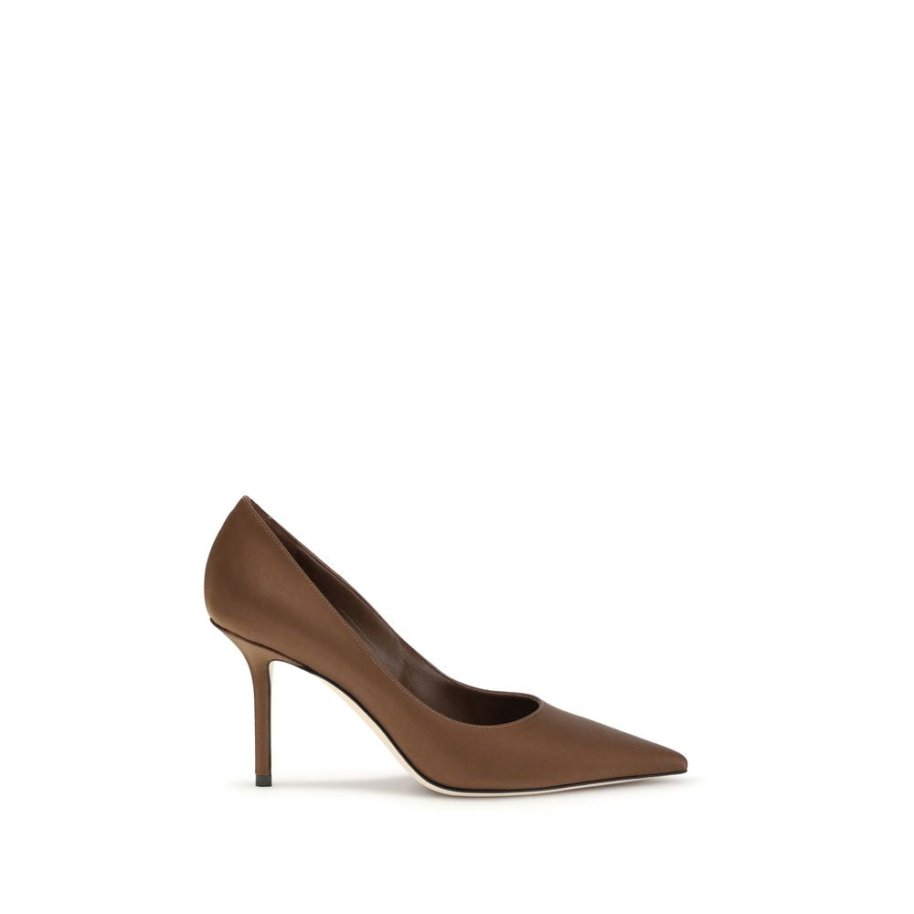 Jimmy Choo Brown Silk High Heel Pumps