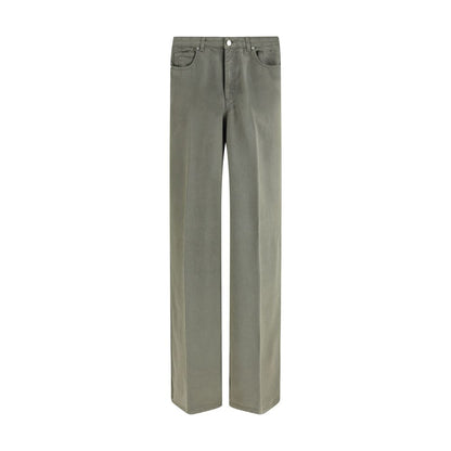 Cruna Five Pockets Green Wide Leg Jeans