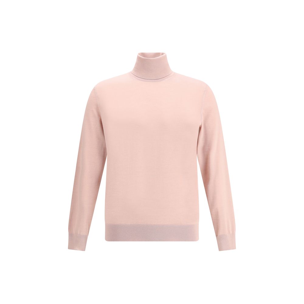 ZEGNA Pink Cashmere / Silk Blend Turtleneck Sweater