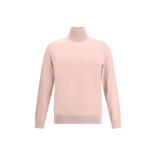 ZEGNA Pink Cashmere / Silk Blend Turtleneck Sweater
