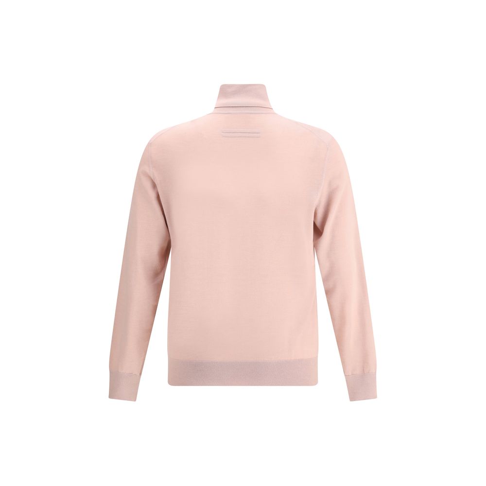 ZEGNA Pink Cashmere / Silk Blend Turtleneck Sweater