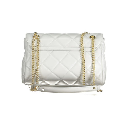 Mario Valentino Gray Faux Leather Handbag with Chain Handles