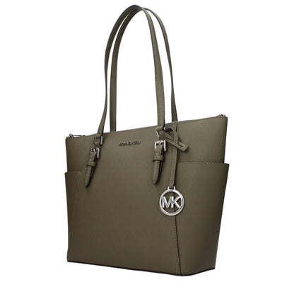 Michael Kors Green Leather Shoulder Bag - Timeless Elegance