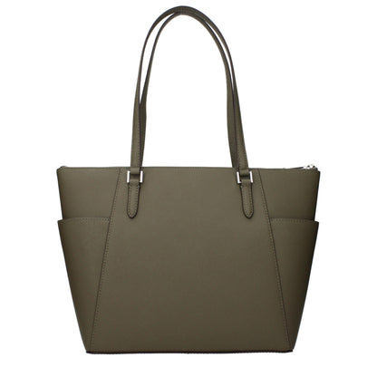 Michael Kors Green Leather Shoulder Bag - Timeless Elegance