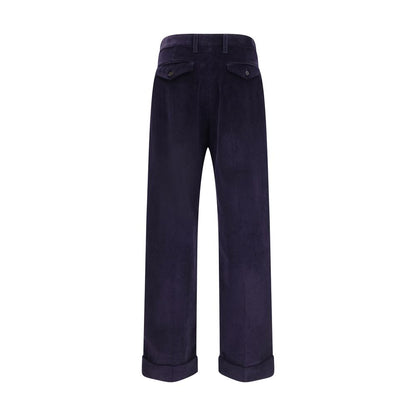 Burberry Blue Cotton Corduroy Trousers