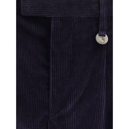 Burberry Blue Cotton Corduroy Trousers