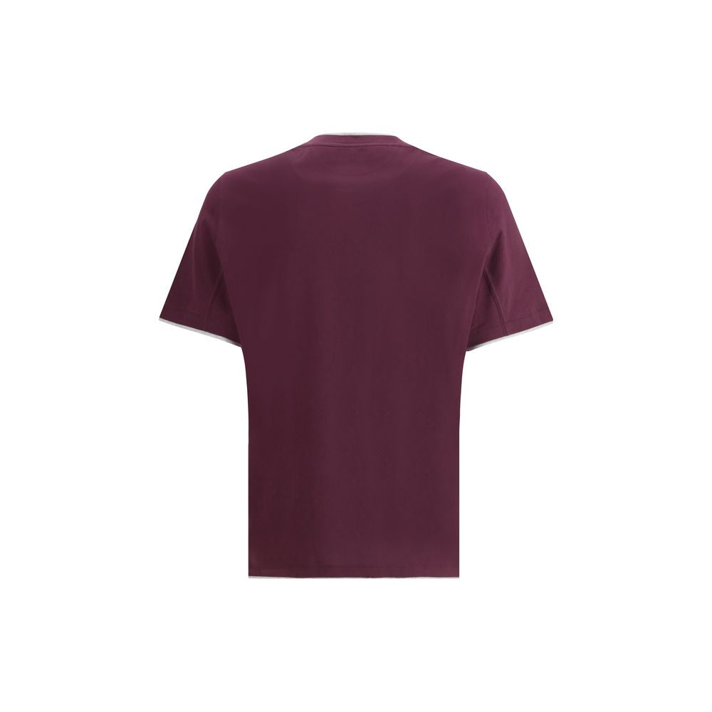 Brunello Cucinelli Purple Cotton T-Shirt