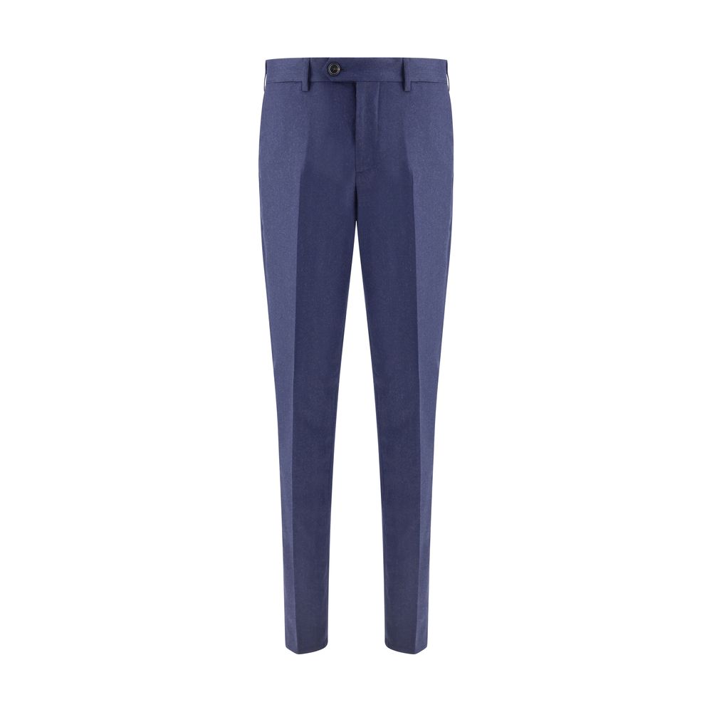 Brunello Cucinelli Blue Fleece Wool Pants – Luxurious Comfort Redefined