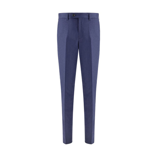 Brunello Cucinelli Blue Fleece Wool Pants – Luxurious Comfort Redefined
