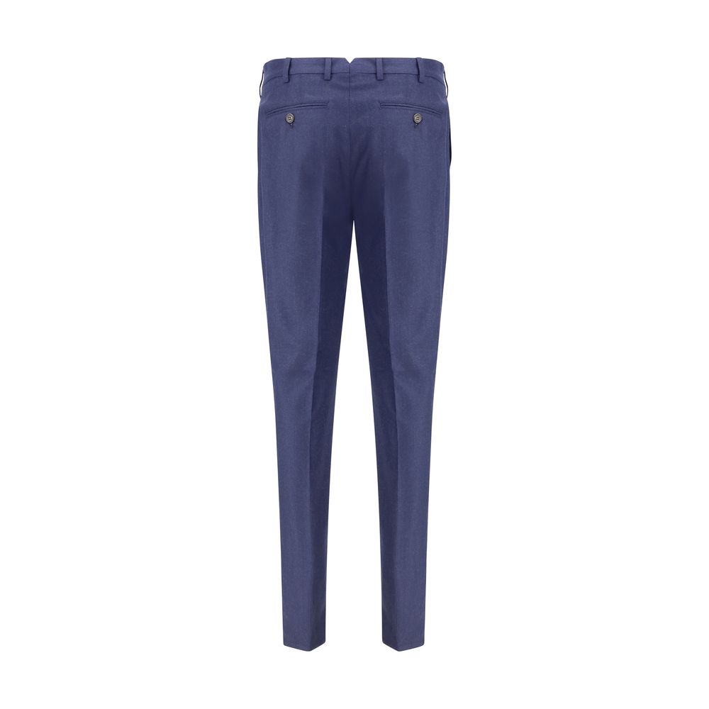 Brunello Cucinelli Blue Fleece Wool Pants – Luxurious Comfort Redefined