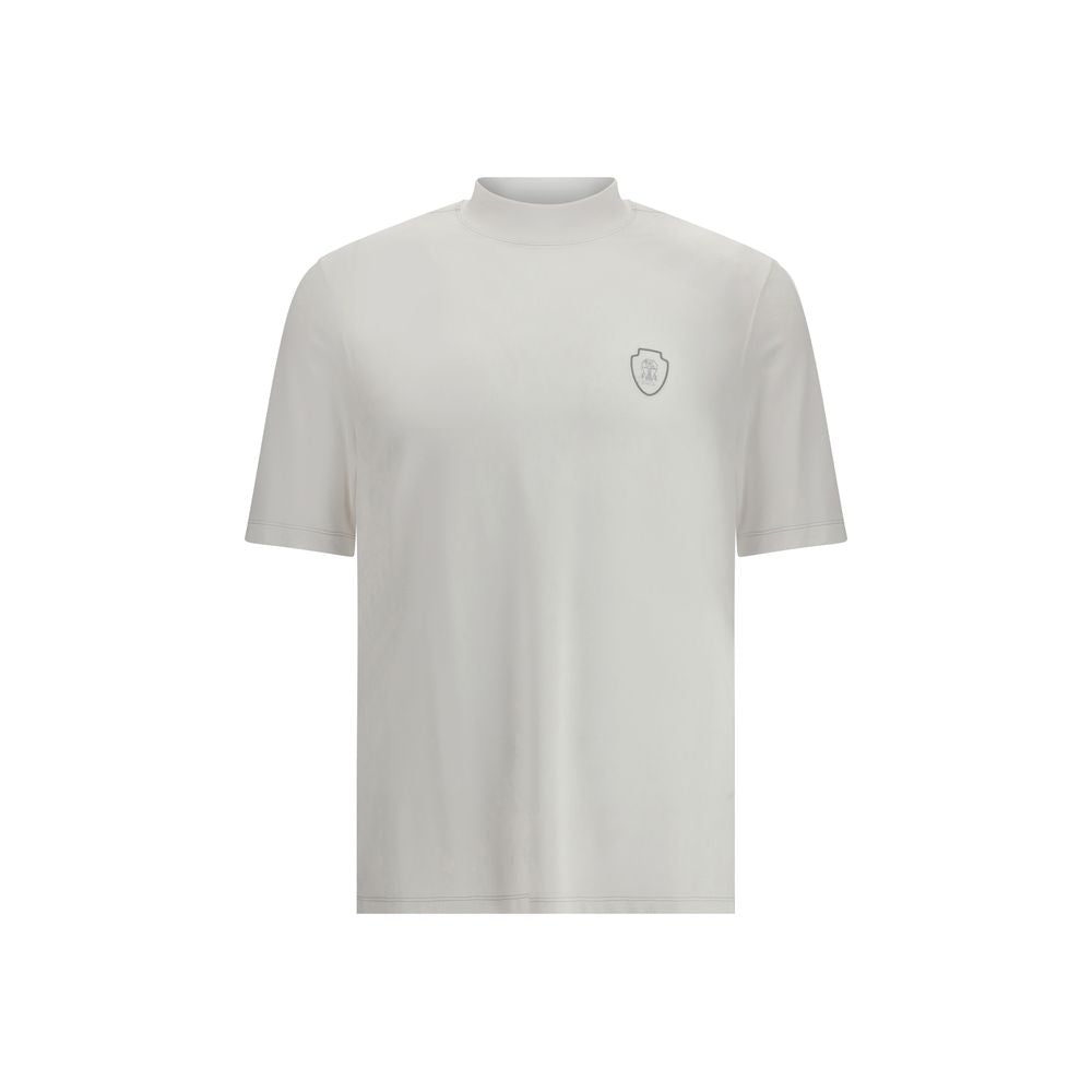 Brunello Cucinelli White Polyamide T-Shirt for Timeless Elegance