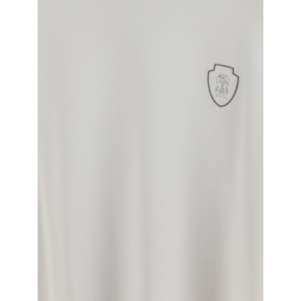 Brunello Cucinelli White Polyamide T-Shirt for Timeless Elegance