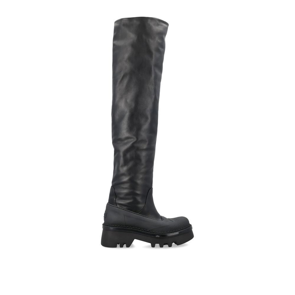 Chloé Black Leather Over The Knee Boots