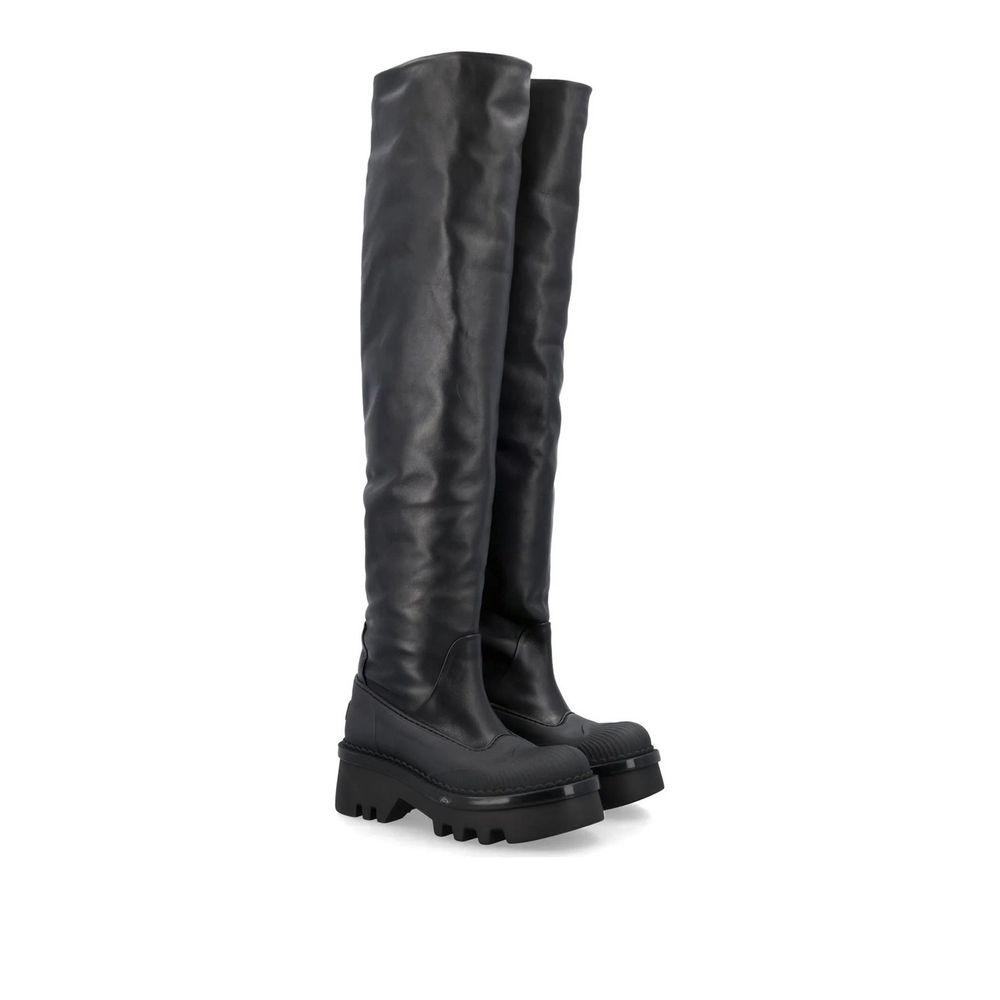 Chloé Black Leather Over The Knee Boots