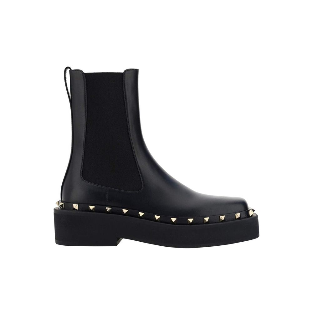 Valentino Garavani Black Calfskin Chelsea Boots for Women