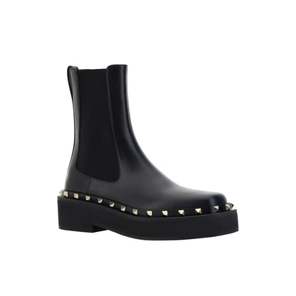 Valentino Garavani Black Calfskin Chelsea Boots for Women
