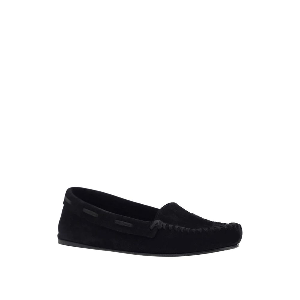 The Row Black Calfskin Moccasin