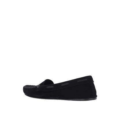The Row Black Calfskin Moccasin