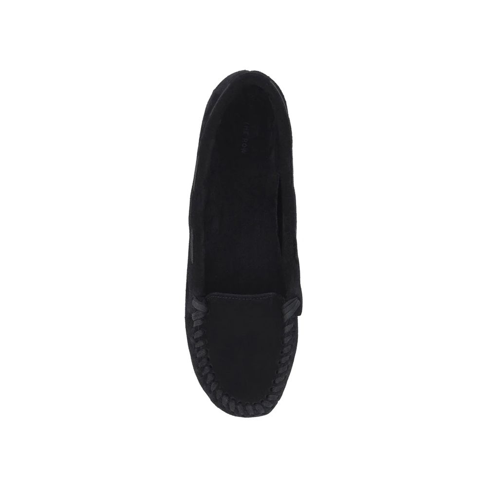 The Row Black Calfskin Moccasin