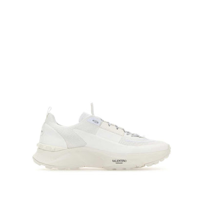 Valentino Garavani White Fabric Athletic Sneakers