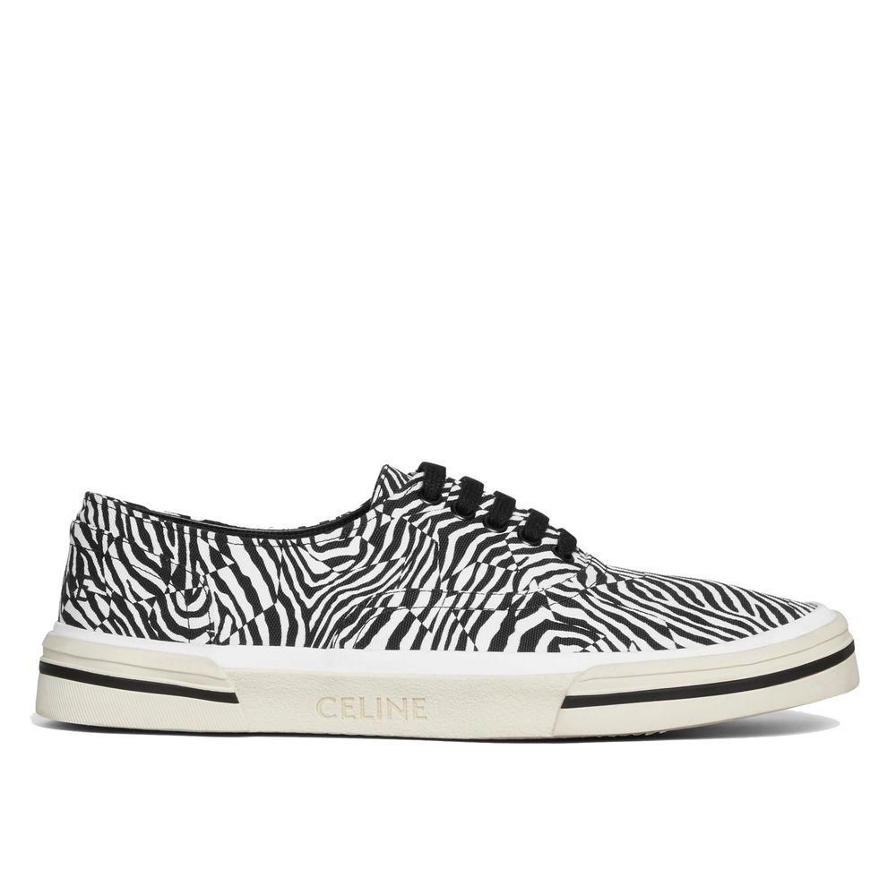 Celine Black Canvas Low Top Sneakers for Men