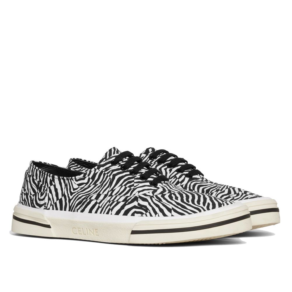 Celine Black Canvas Low Top Sneakers for Men