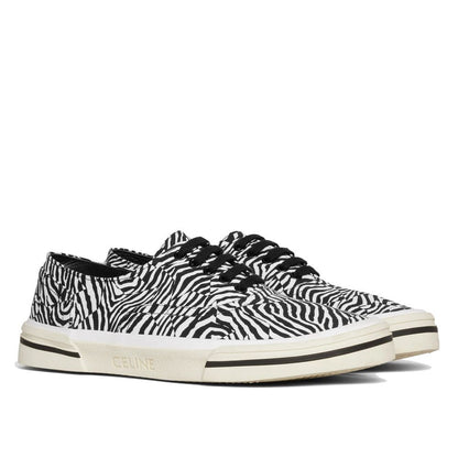 Celine Black Canvas Low Top Sneakers for Men