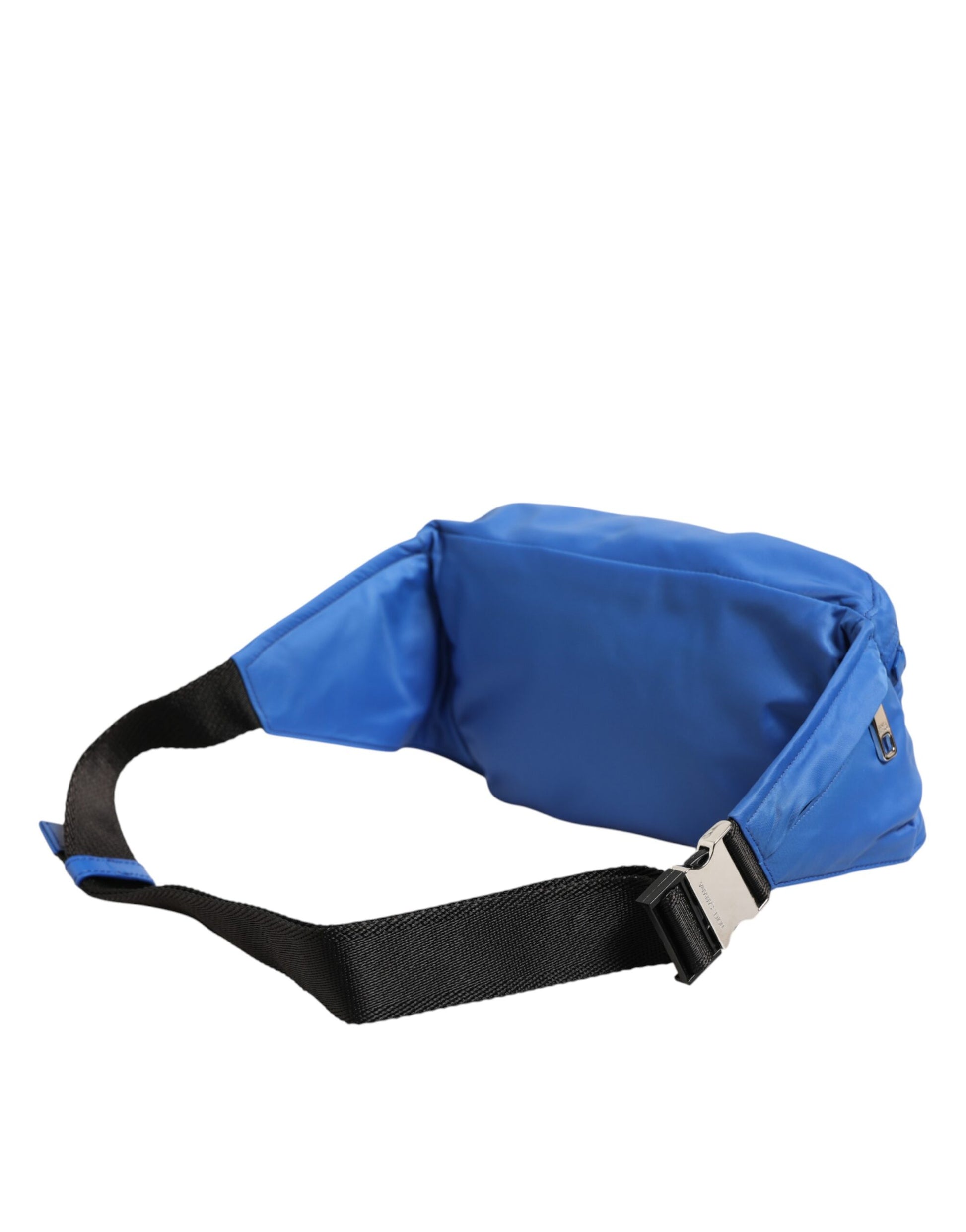 Dolce & Gabbana Blue Logo Plaque Nylon Waist Fanny Pack