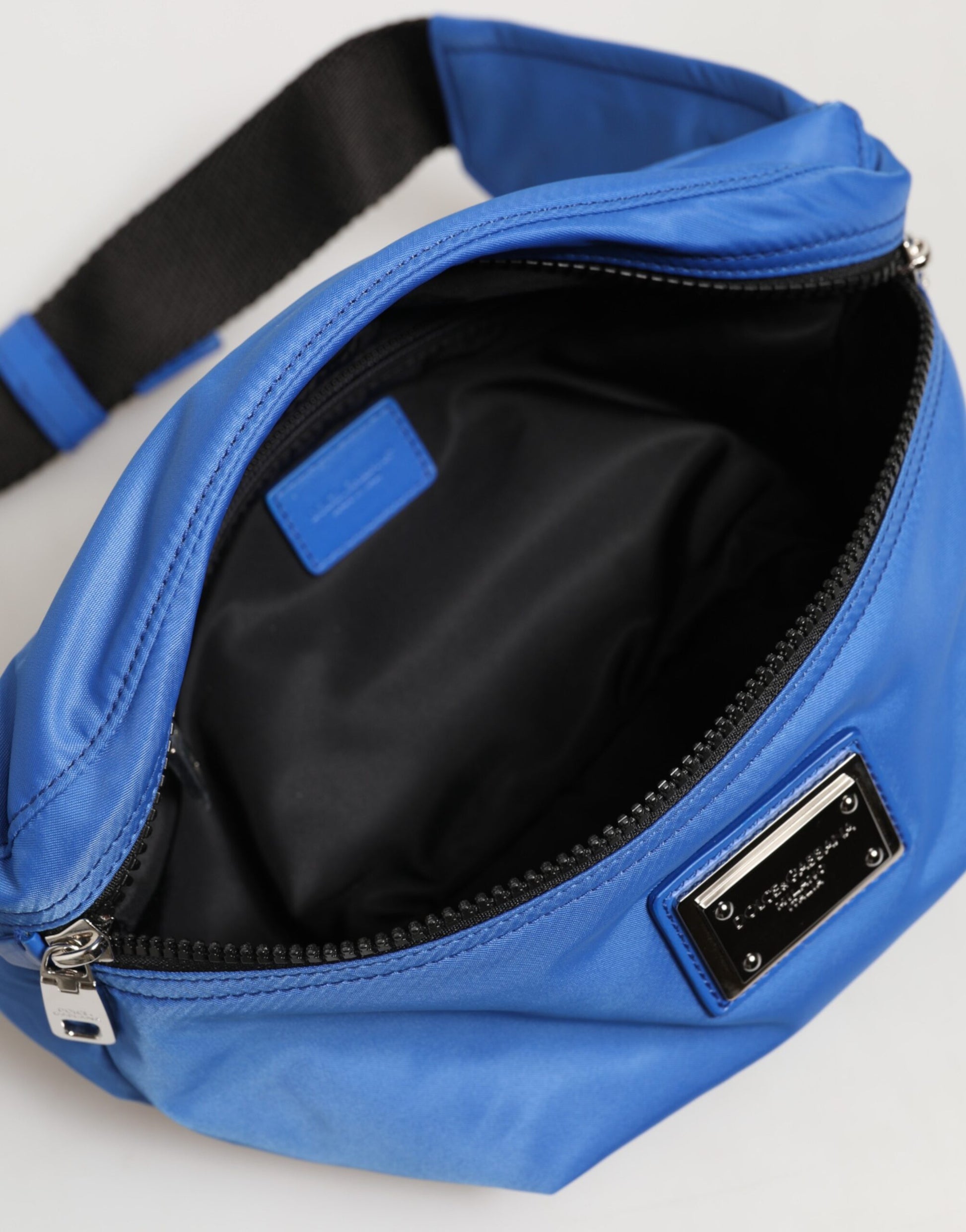 Dolce & Gabbana Blue Logo Plaque Nylon Waist Fanny Pack
