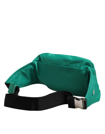Dolce & Gabbana Green Logo Plaque Nylon Waist Fanny Pack