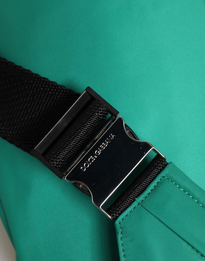Dolce & Gabbana Green Logo Plaque Nylon Waist Fanny Pack