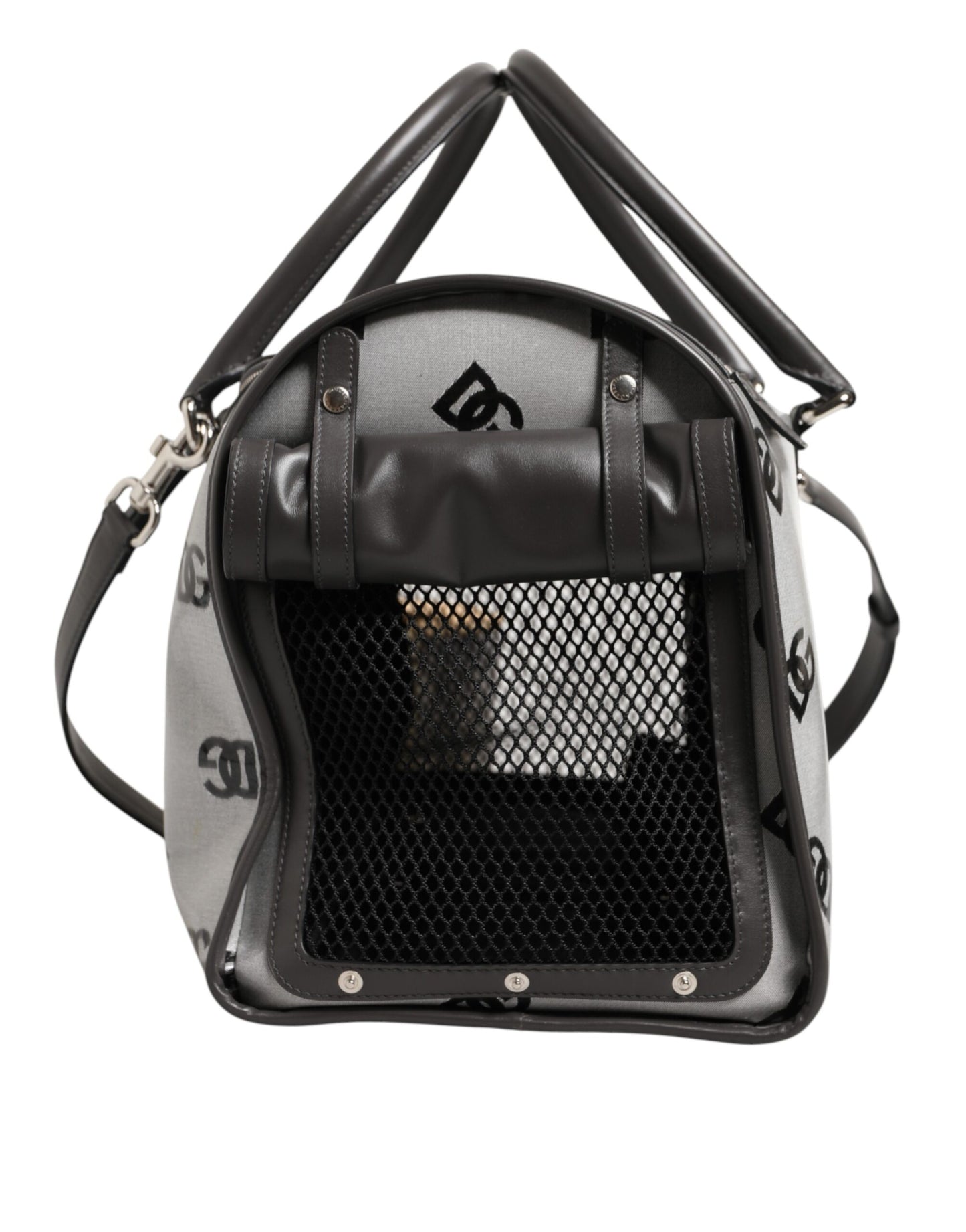 Dolce & Gabbana White DG Logo Pet Carrier Logo Plaque Top Handle Bag
