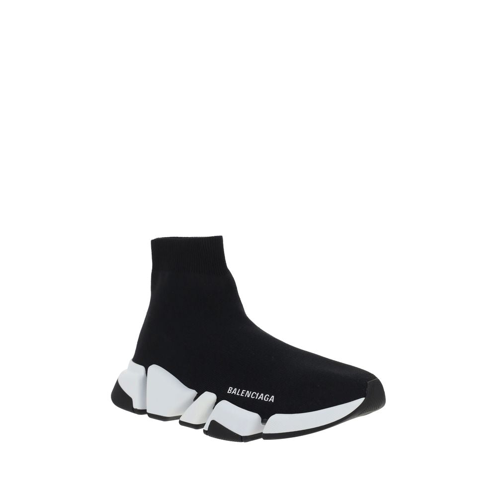 Balenciaga Black & White Speed Athletic Sneakers