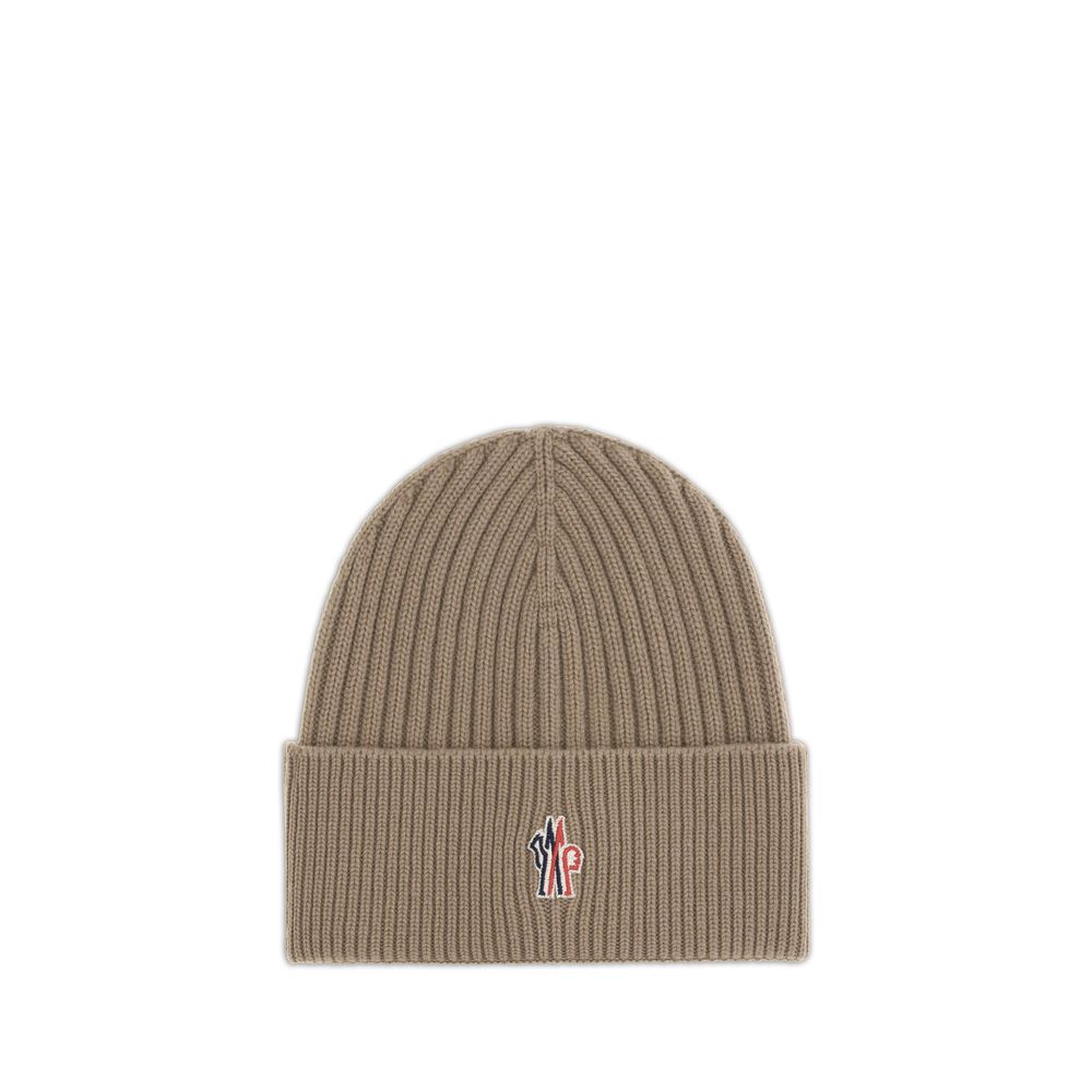 Moncler Grenoble Beige Merino Wool Beanie