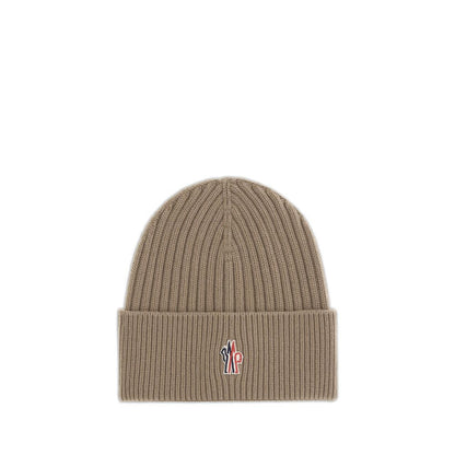 Moncler Grenoble Beige Merino Wool Beanie