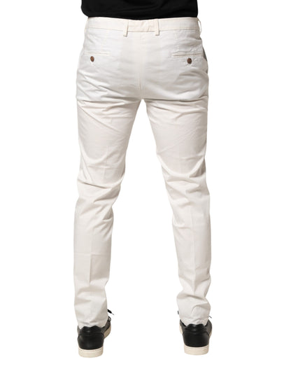 Domenico Tagliente White Tapered Dress Formal Trouser Pants
