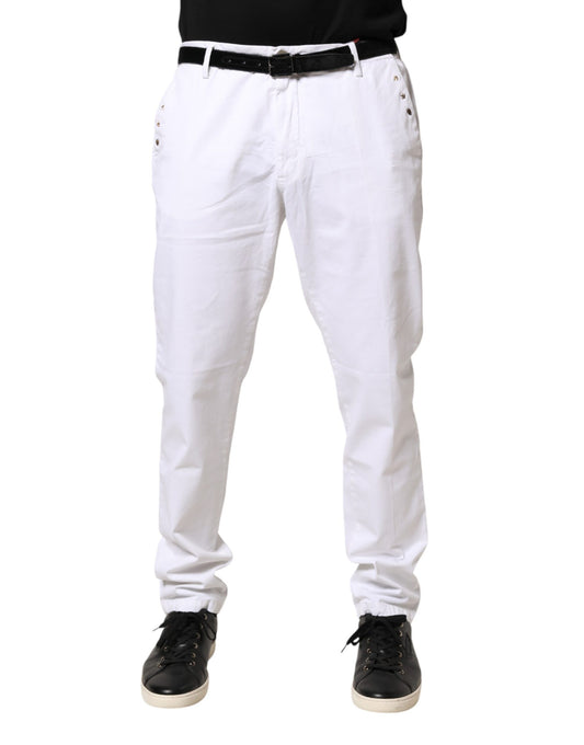 AGLINI White Skinny Fit Mid Waist Men Denim Trouser Jeans