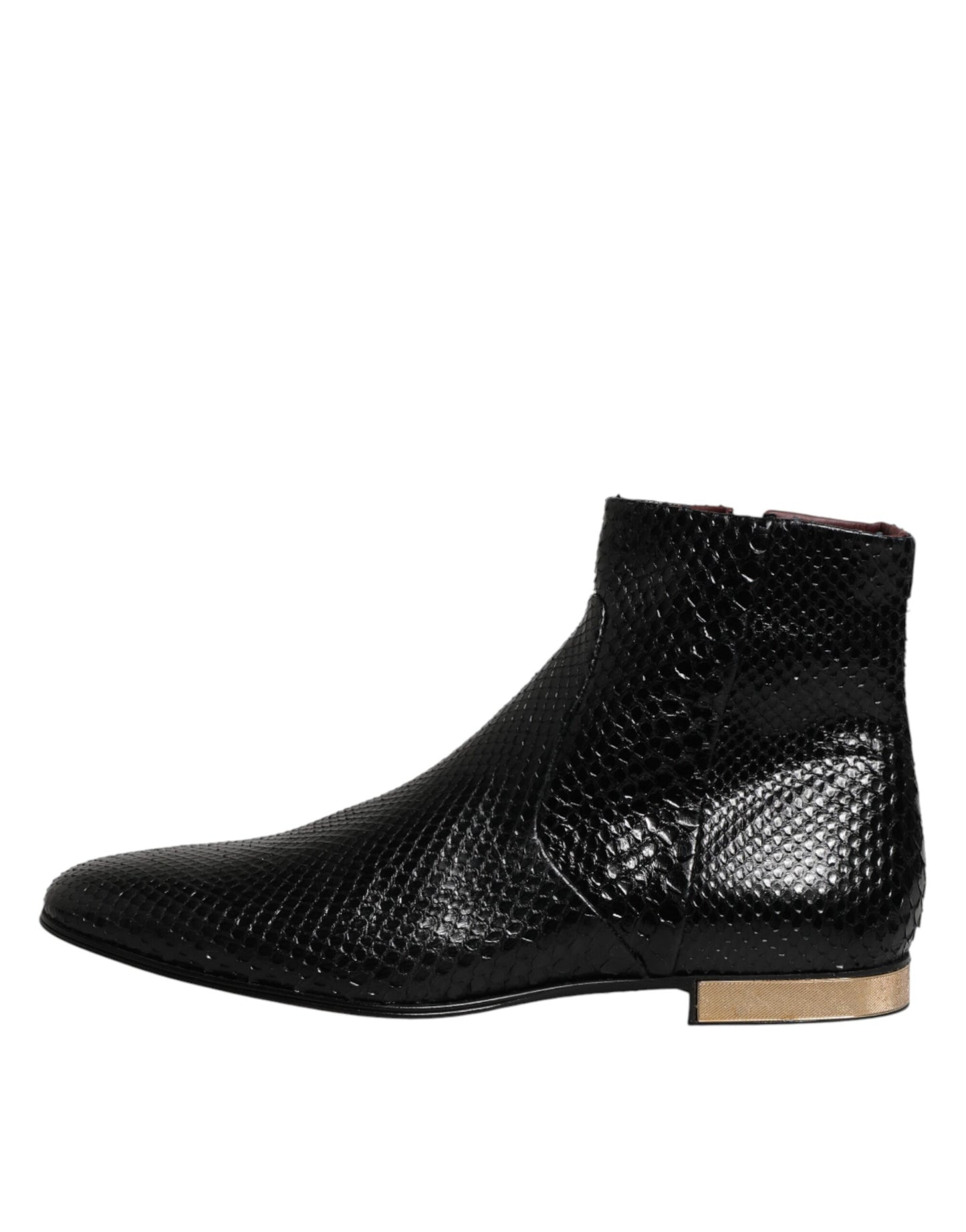 Dolce & Gabbana Black Leather Chelsea Short Ankle Boots