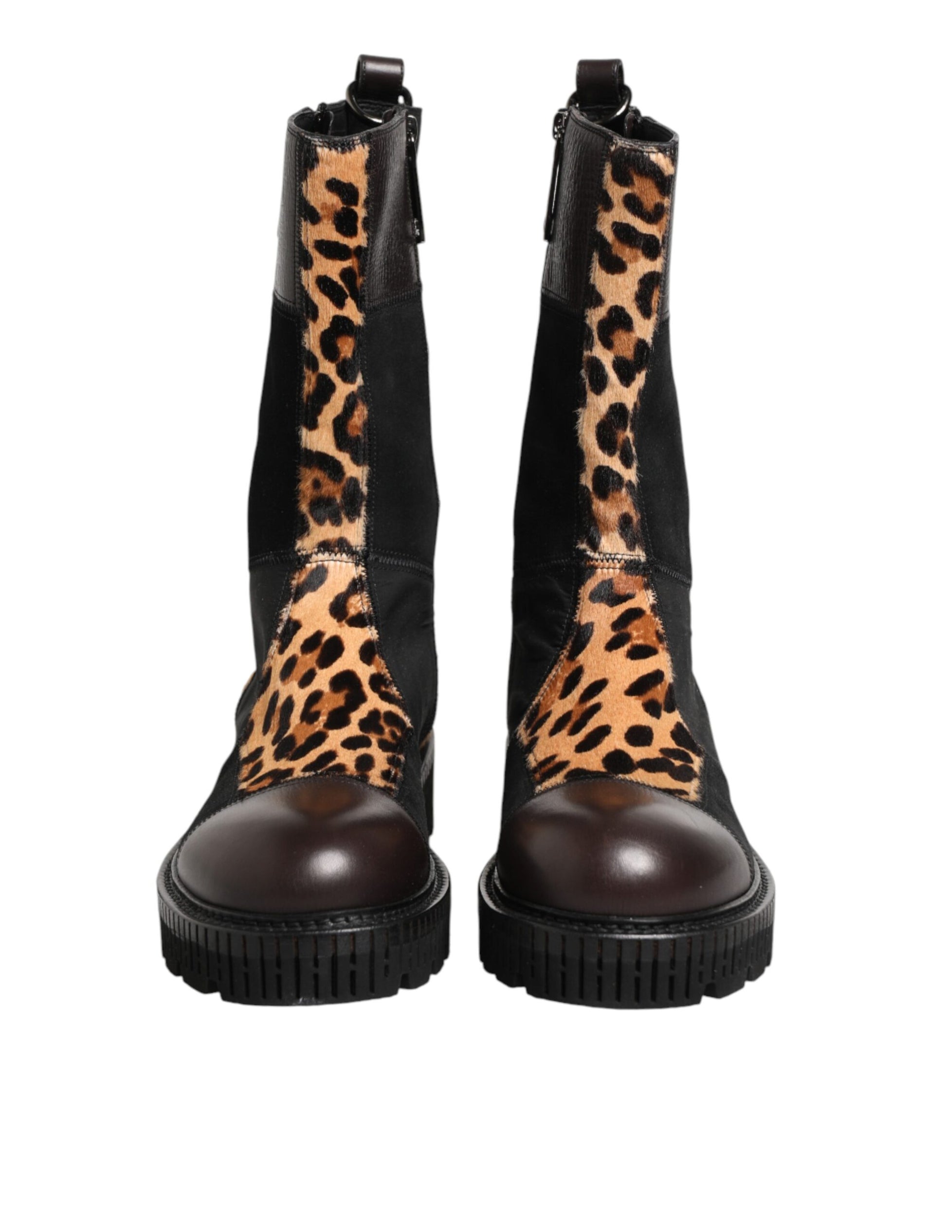Dolce & Gabbana Multicolor Leopard Mid Calf Boots