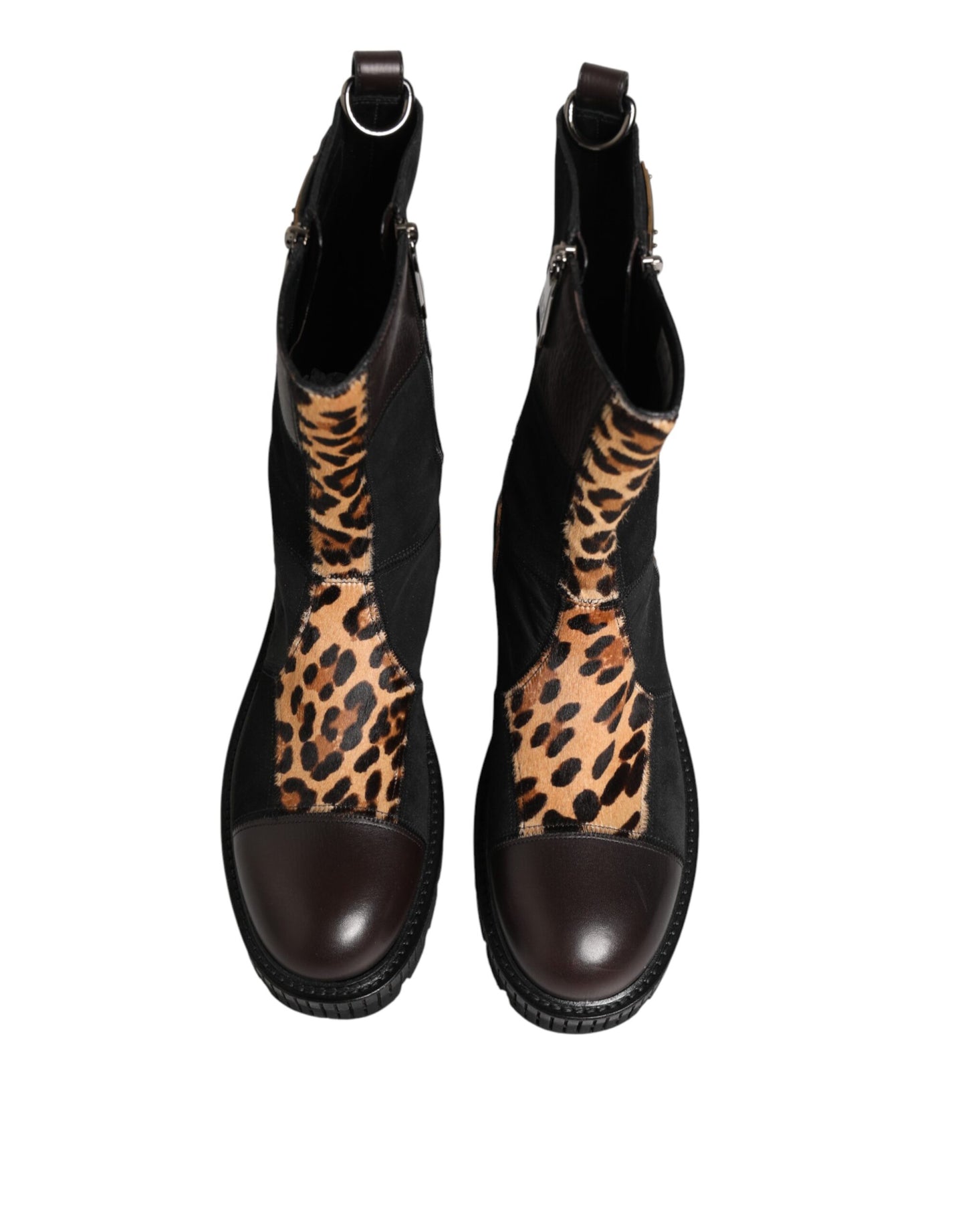Dolce & Gabbana Multicolor Leopard Mid Calf Boots