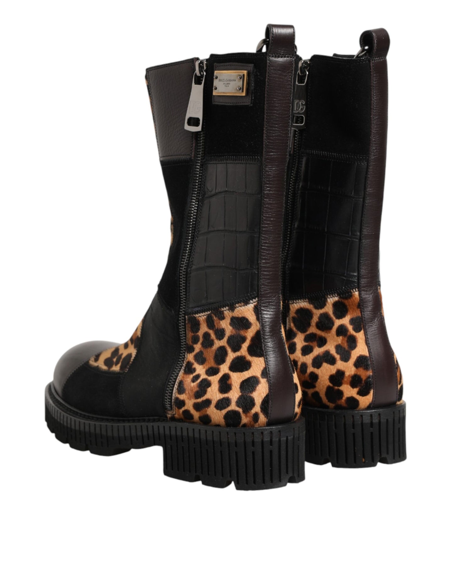 Dolce & Gabbana Multicolor Leopard Mid Calf Boots